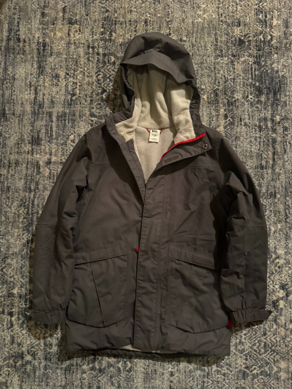 Size 8 youth boy Gray REI Water Resistant Winter Jacket